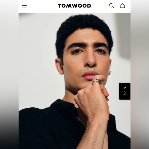 NEW 10.75 US Tom Wood split gate 9 Kt Satin Gold Diamond ring - Picture 6 of 15